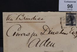 S.G. 169 1881 5d, used, on cover to Arden with receiver on reverse