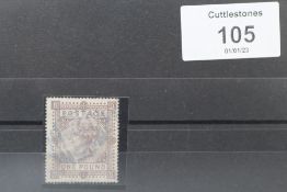 S.G. 129 1878 £1 BROWN LILAC, a good used copy with indistinct cancel