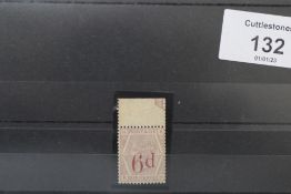 S.G. 162 1883 6d on 6d, a top marginal copy, appears UN/M