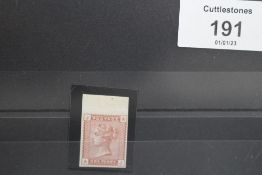 S.G. 166a 1800 1d, imper.f from the top of the sheet, big margins all round (S.G. £5,800)