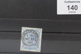 S.G. 183 1883 10/= ULTRAMARINE, superb used, with Middlesborough CDS, stunningly bright colour