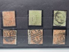 S.G. K2-6 1876 4d ORANGE, 4d green (2), 8D (3), average used, cat £2,200