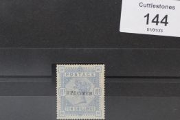 S.G. 182 1883 10/= COBALT, unused, 'SPECIMEN' overprint