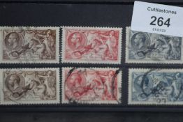 KGS SEA-HORSES, 2 sets good, used to 10/.=, one is re-engraved