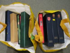 WORLD RANGES IN EIGHT ALBUMS, useful G.B. in pair Davos, Canada in S.G. album, etc.