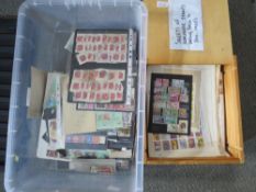 WORLDWIDE GOOD RANGES ON LEAVES, CARDS, ETC., with many better seen, housed in crate and wooden box