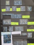 S.G. 4 1840 2d BLUE, an accumulation (29), to include pairs, a strip of three and a block of four,