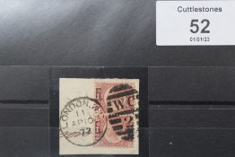 S.C. 48 1870 ½ d BANTAM, plate 9, vertical pair, used, with London duplex