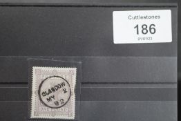 S.G. 129 1878 £1 BROWN LILAC, a superb used copy with GLASGOW MY 2 92 cancel