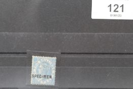 S.G.118 1867 2/= DULL BLUE, overprinted 'SPECIMEN', lightly hinged, O.G.