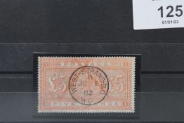 S.G. 137 1867 ORANGE, with West Strand JU 1 82 CDS and light red crayon cancels