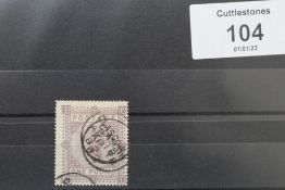 S.G. 129 1878 £1 BROWN LILAC, a FU copy, centred right