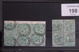 S.G. 117 1867 1/=, block of six, plate 5, and block of 4, plate 6, CDS copies