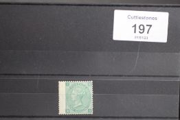 S.G. 101 1865 1/= GREEN, plate 4, a fine mint, wing margin copy, (S.G £2850)