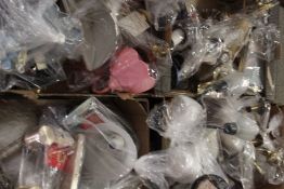 FOUR TRAYS OF ASSORTED WALL LIGHT FITTINGS