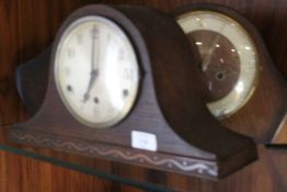 THREE OAK MANTLE CLOCKS