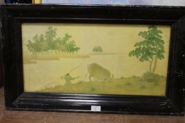 A VINTAGE LIGHT UP ORIENTAL PICTURE