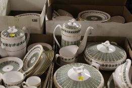 FOUR TRAYS OF SPODE PROVENCE PATTERN TEA AND DINNERWARE