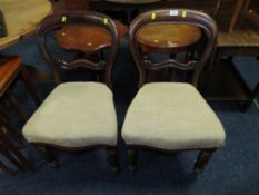 A PAIR OF VICTORIAN MAHOGANY DINING CHAIRS
