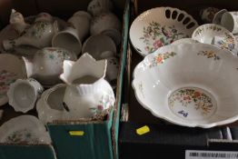 TWO TRAYS OF ASSORTED AYNSLEY CHINA TO INCLUDE COTTAGE GARDEN AND PEMBROKE