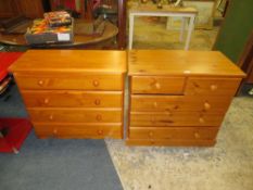 TWO SMALL HONEY PINE CHESTS
