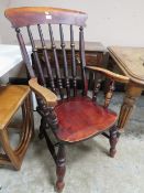 A TRADITIONAL WINDSOR KITCHEN ARMCHAIR