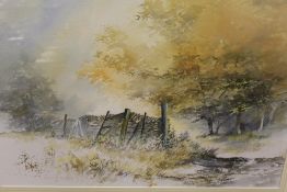 A PAIR OF FRAMED AND GLAZED JOHN R HARRIS RURAL WATERCOLOURS