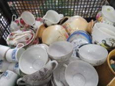 TWO TRAYS OF ASSORTED CERAMICS TO INCLUDE PORTMEIRION BIRDS OF BRITAIN, COALPORT, ROYAL ALBERT