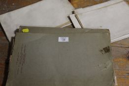 A SMALL QUANTITY OF BLUEPRINTS TOGETHER WITH A SELECTION OF VINTAGE NEWSPAPERS ETC