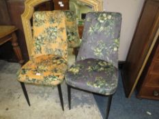 A, PAIR OF MODERN FLORAL DINING CHAIRS