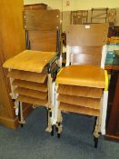 NINE ASSORTED INDUSTRIAL STYLE STACKING CHAIRS