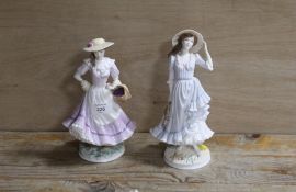 TWO ROYAL WORCESTER FIGURINES 'AUTUMN' AND 'SUMMER'