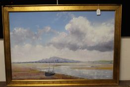 LIONEL ROUSE (1911-1984). 'Holyhead Mountain'. Signed and titled lower left, oil on board, gilt