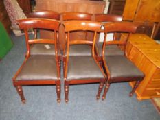 A SET OF SIX VICTORIAN MAHOGANY DINING CHAIRS