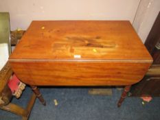 AN ANTIQUE MAHOGANY PEMBROKE TABLE A/F - LEG DETACHED