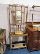 AN EDWARDIAN OAK HALLSTAND A/F
