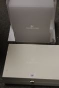 TWO CASED SWAROVSKI AND SCHONBEK DISPLAY STANDS / ENGRAVING SET