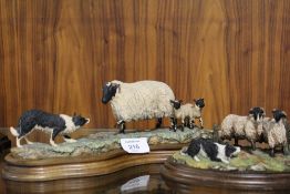 COUNTRY ARTISTS FIGURE 'NO WAY THROUGH' TOGETHER WITH A BORDER FINE ARTS FIGURE OF A SHEEP DOG