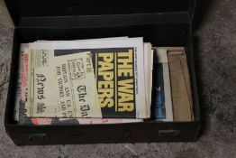 A CASE OF REPRODUCTION NEWSPAPERS TOGETHER WITH A CASE OF PARROT MAGAZINES