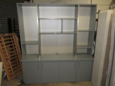A LARGE MODERN GREY MEDIA WALL CABINET H-220 W-202 CM