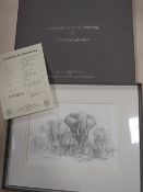 A BOXED PORTFOLIO OF DAVID SHEPHERD PENCIL DRAWING PRINTS, SIGNED LIMITED EDITIONS, 4 / 495