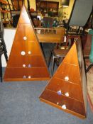 TWO MODERN TRI-ANGULAR MULTI- DRAWER CHEST H-112 CM (TALLEST) (2)