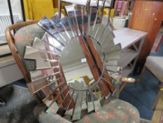 A MODERN STARBURST STYLE WALL MIRROR DIA. 80 CM