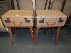 A PAIR OF MODERN SUITCASE TABLES H-66 W-48 CM (2)