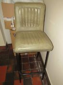 A MODERN LEATHER BAR STOOL