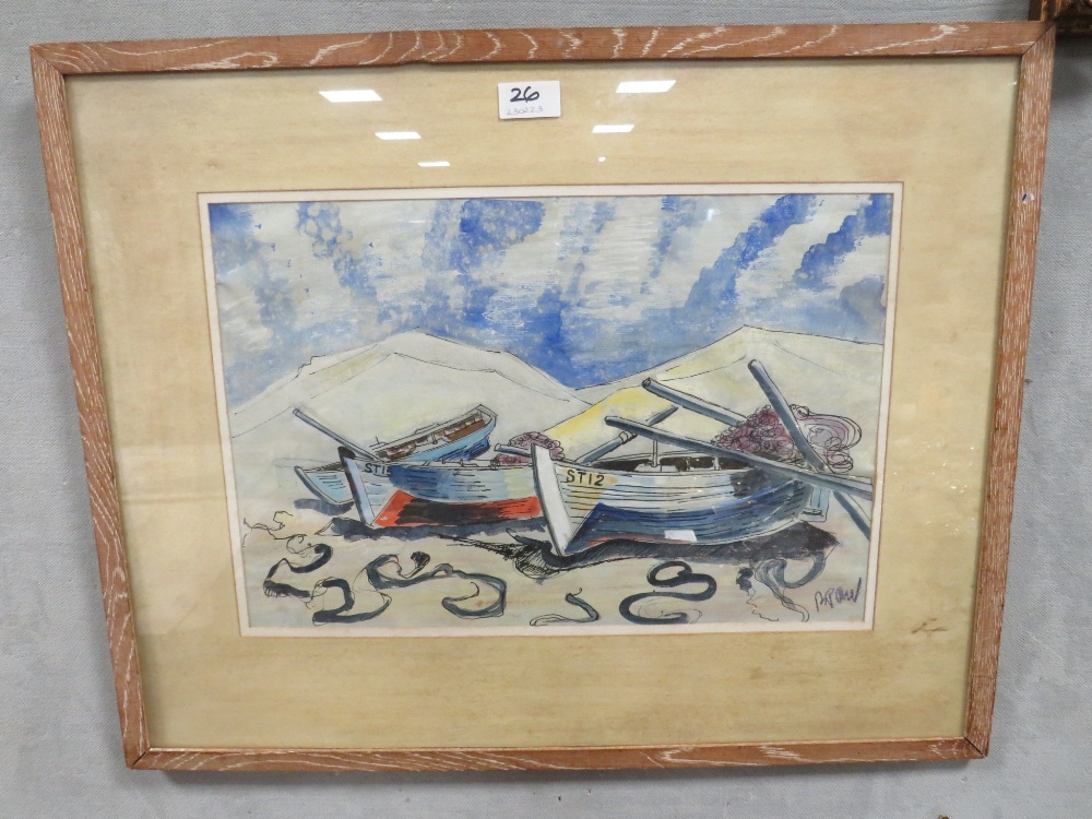 (XX). A beach scene with boats 'Fishing Boasts at Bottles Bay, Cape Peninsula, South Africa' see - Image 2 of 2