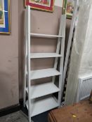 A MODERN WHITE OPEN BOOKCASE H-176 W-65 CM