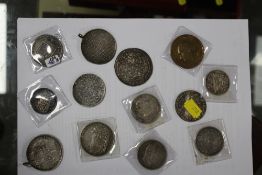A COLLECTION OF ANTIQUE FOREIGN COINS TO INCLUDE THALERS