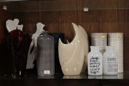 A SELECTION OF SHOW HOME VASES ETC