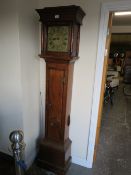 JOHN INKPEN - HORSHAM - A SINGLE FINGER BRASS FACED LONGCASE CLOCK - PENDULUM H-195 CM